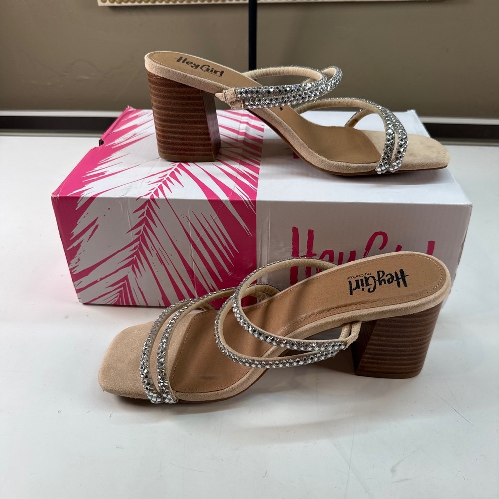 Hey Girl By Corkys Clear Jewels Dreamy Heeled Sandals Womens Size 10 New In Box